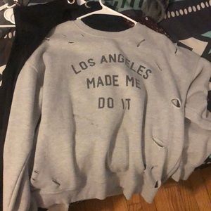 Graphic distressed sweatshirt